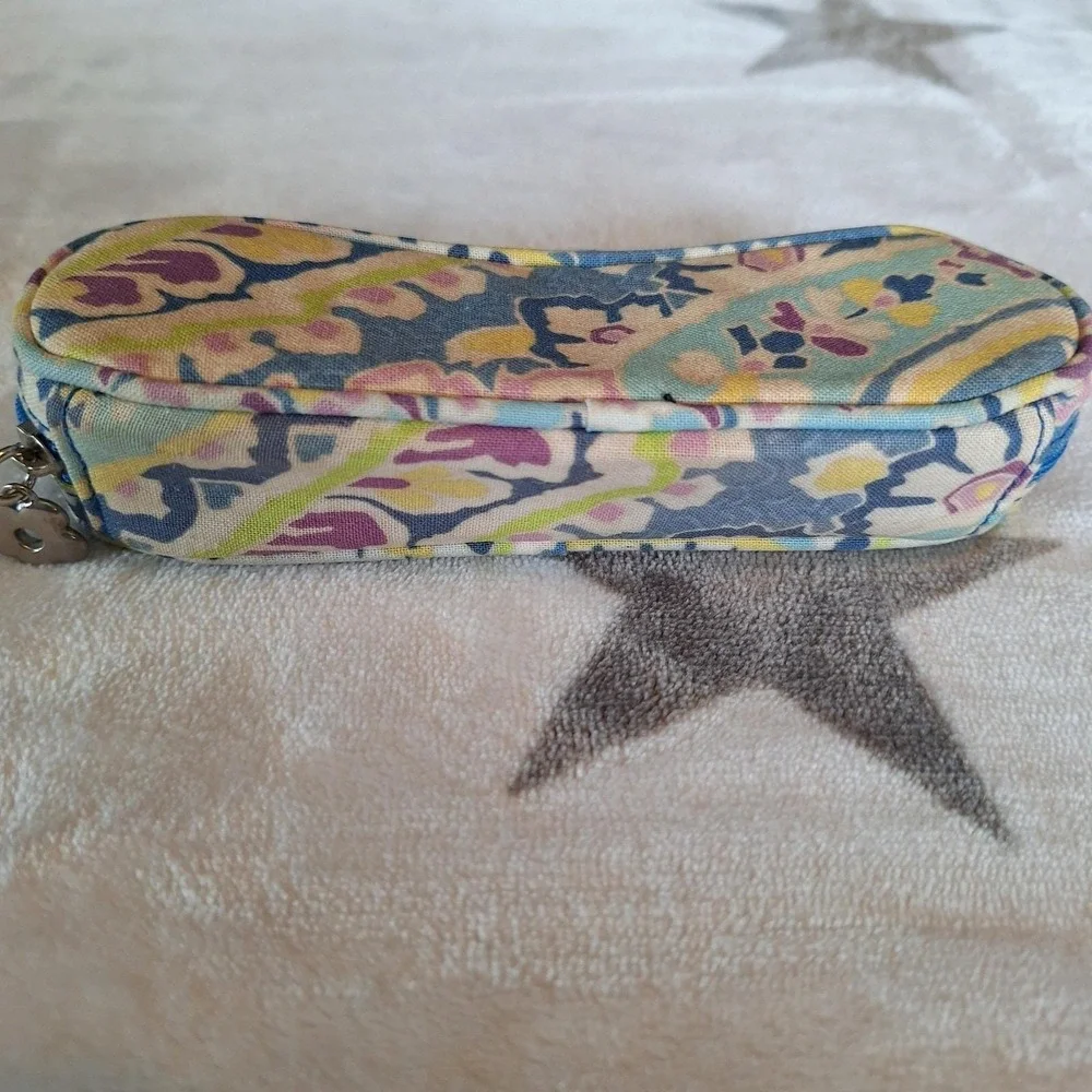 Vera Bradley Capri Blue Eyeglass Case Zipper Weekender Designer Travel